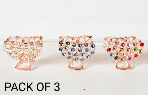 HR COSMETIC FASHION FA PARTY WARE HAIR CLUTHER PACK OF 3 - FREE SIZE, WHITE, BLUE, MULTICOLOR