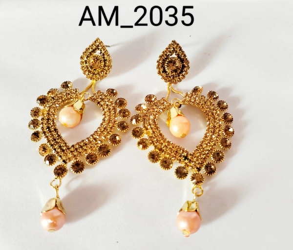 FASHION FA YELLOW COLOUR STONE WORK EARRING SET  - FREE SIZE , YELLOW