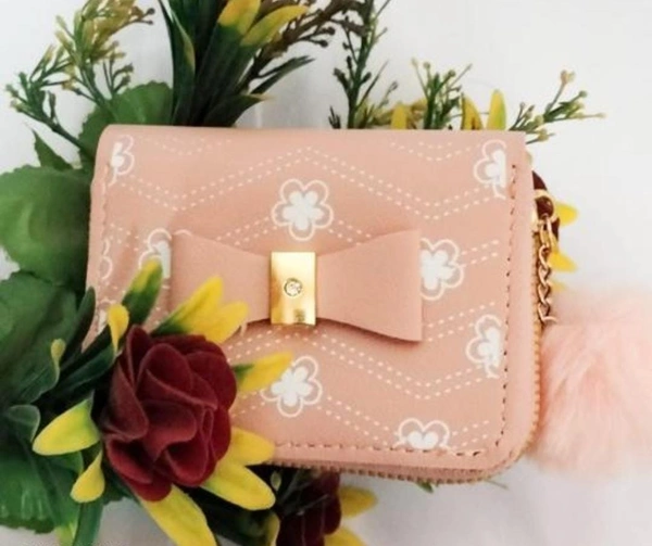 HR COSMETIC Women Beige Genuine Leather Wallet  (2 Card Slots) - Woman Pocket Wallet, PEACH