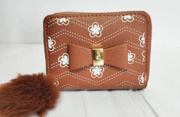 HR COSMETIC Women Ethnic Beige Genuine Leather Wallet  (2 Card Slots) - Woman Pocket Wallet, BROWN
