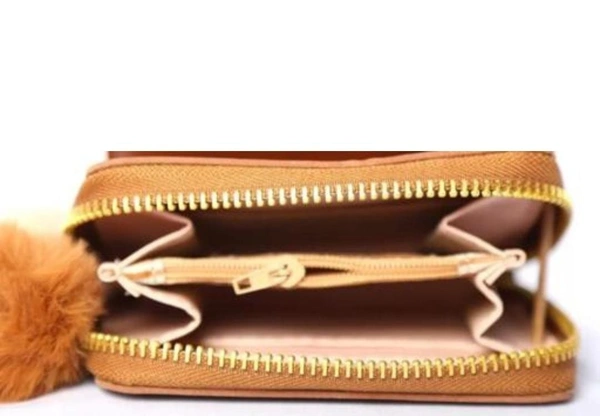 HR COSMETIC Women Ethnic Beige Genuine Leather Wallet  (2 Card Slots) - Woman Pocket Wallet, BROWN