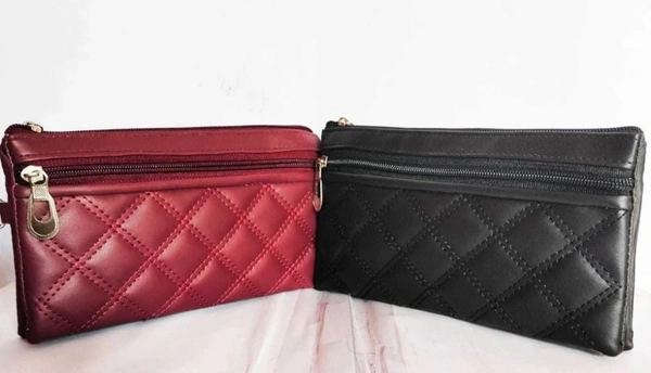 HR COSMETIC Women Ethnic Red, Black Artificial Leather Wallet  (3 Card Slots, Pack of 2) - Woman Pocket Wallet, MAROON BLACK