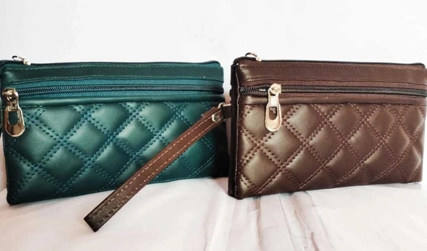 HR COSMETIC Women Green, Brown Artificial Leather Wallet  (3 Card Slots, Pack of 2) - Woman Pocket Wallet Bags, GREEN BROWN