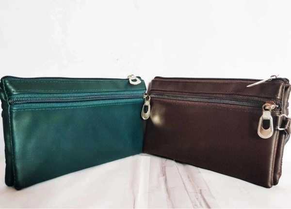 HR COSMETIC Women Green, Brown Artificial Leather Wallet  (3 Card Slots, Pack of 2) - Woman Pocket Wallet Bags, GREEN BROWN