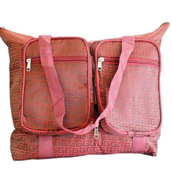 HR COSMETIC WOMAN HAND BAGS SHOULDER BAG FRENT TWO POCKET AND ONE ZIPE SIMPLE STYLE LOKKING - Shopping Bags, MAROON