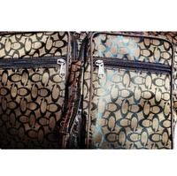 HR COSMETIC WOMAN HAND BAGS SHOULDER BAG FRENT TWO POCKET AND ONE ZIPE SIMPLE STYLE LOKKING  - Shopping Bags, BROWN