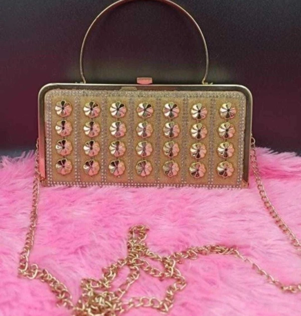 HR COSMETIC Woman Hand Bags (Hand Bags, Shoulder Bags, Side Bags) - Party Ware, GOLDEN