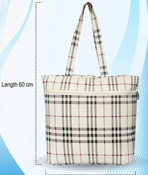 HR COSMETIC WOMAN WHITE HAND BAGS SHOULDER AND HAND BAGS PACK OF 1 - Shopping Bags, WHITE