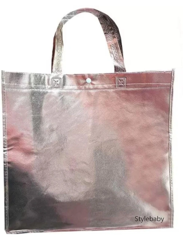 HR COSMETIC Woman Shopping Bag Simple Style White Colour Bag (Shoulder Button Peach Colour) - Shopping Bags, PEACH