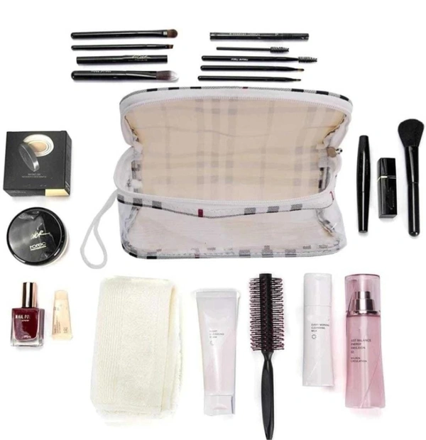 HR COSMETIC Woman Makeup Pouch Vanity Box  (White) - POUCH, WHIE