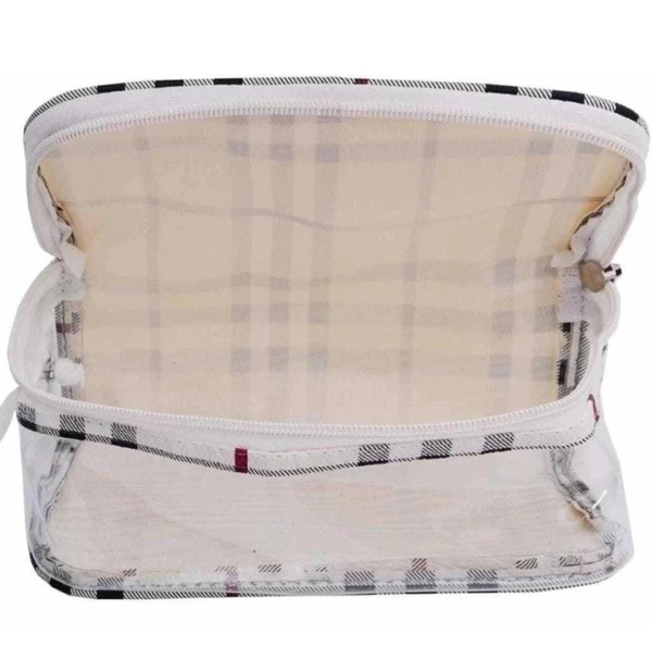 HR COSMETIC Woman Makeup Pouch Vanity Box  (White) - POUCH, WHIE