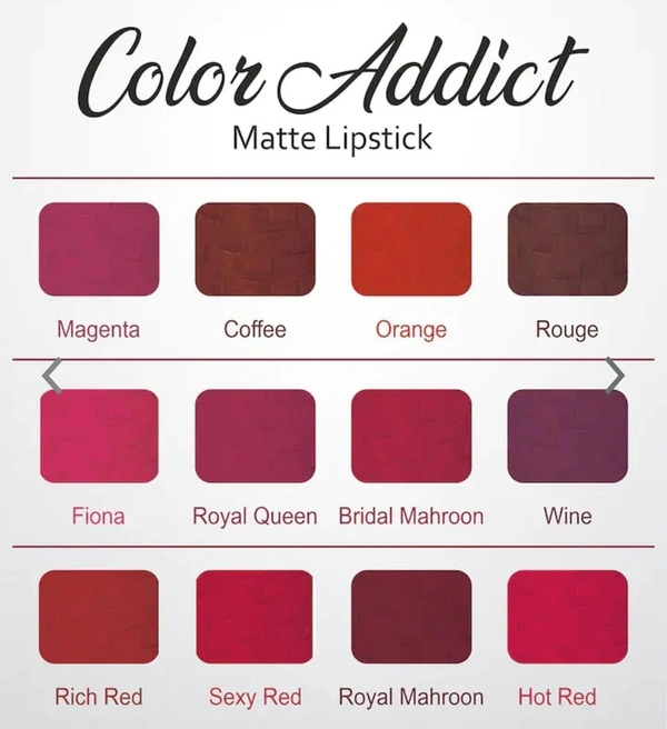 Colors Queen Color Addict Non Transfer Matte Lipstick (MAGENTA) - Free Size, Magenta