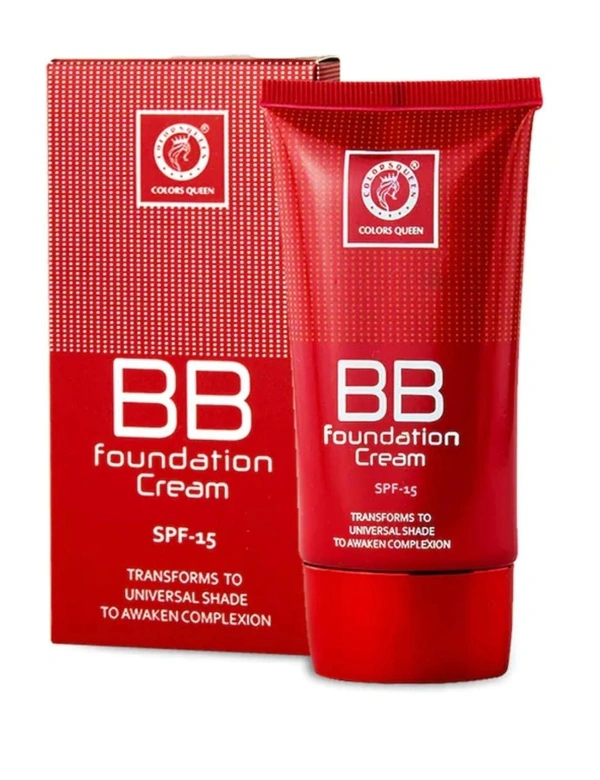 Colors Queen Women BB Cream Foundation Oil Free With (SPF-15) - Free Size, Marron