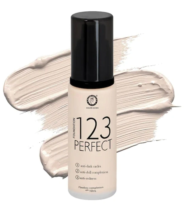 Colors Queen 123 Perfect Foundation 30ml - Free Size, White