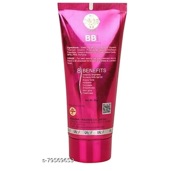 DILY 9TO9 ACTIVE Dily 9 to 9 Active BB Skin Blemish Blam Cream (60 ml) Foundation - FREE SIZE, PINK