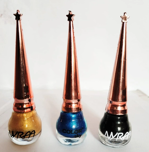 HR COSMETIC Eyeliner Pack of 3 (Yellow, Blue, And Black) - EYELINER, Yellow, blue, black