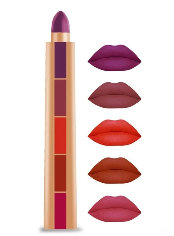COLORS QUEEN  Colors Queen Shades Of Love 5 IN 1 Matte Lipstick - LIPSTICK, Multicolor