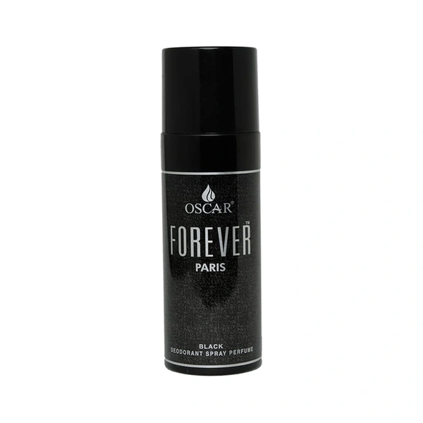 OSCAR Forever Black Long Lasting, Premium and Skin Friendly Deodrant Spray Perfume For Unisex, 150 ML - DEODORANT, BLACK