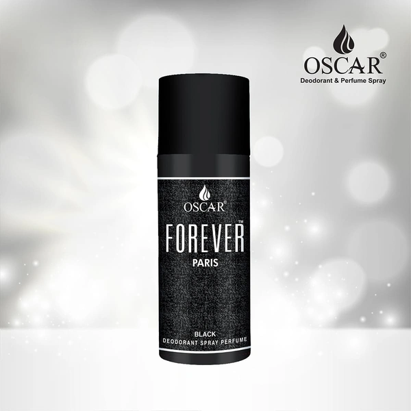 OSCAR Forever Black Long Lasting, Premium and Skin Friendly Deodrant Spray Perfume For Unisex, 150 ML - DEODORANT, BLACK