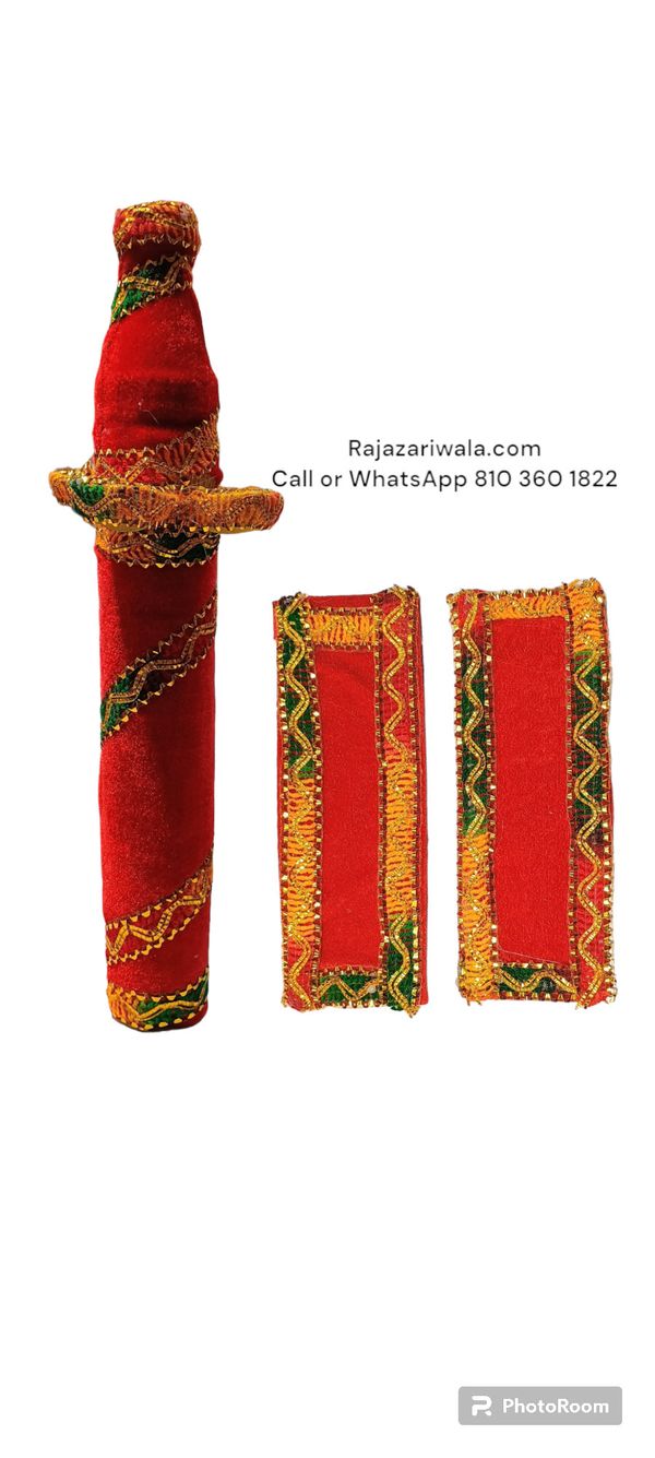 Rajazariwala Khamba Patli Set Decorator  - Red, 15inch