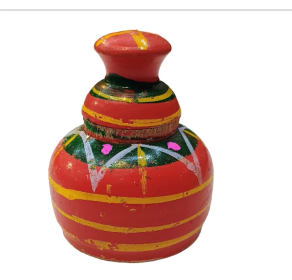 Wooden Sindoor Ki Dibbi - Small