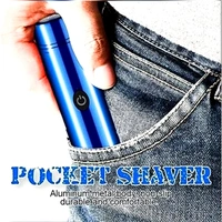 Mini Portable Electric Shaver - USB Rechargeable Safety Best Razors with Waterproof Compact Cordless Quick Charge  - Blue