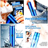 Mini Portable Electric Shaver - USB Rechargeable Safety Best Razors with Waterproof Compact Cordless Quick Charge  - Blue