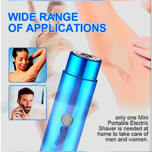 Mini Portable Electric Shaver - USB Rechargeable Safety Best Razors with Waterproof Compact Cordless Quick Charge  - Blue