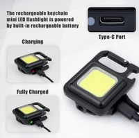 COB RECHARGEABLE KEYCHAIN Light - Black