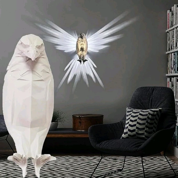 *Eagle Wall Light | 3D Eagle Wall Light | Eagle Wall Lamp | Eagle Shape Projector Light | Dynamic 3D Bird Wall Lamp | Night Owl Lamp | - White, Free