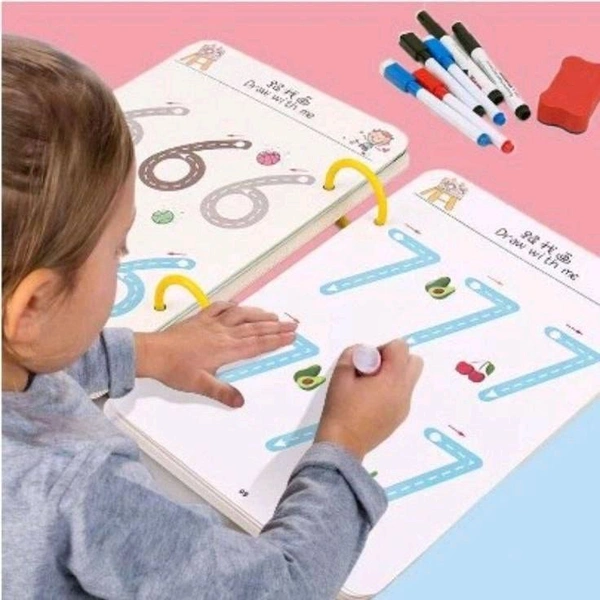 Magic Practice Reusable Pen Control Workbook for Kids, Practice Drawing Book, Lines, Shapes, Pattern
