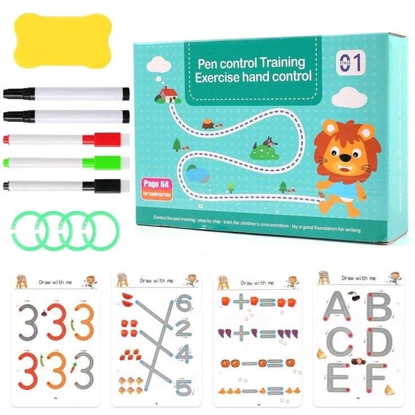 Magic Practice Reusable Pen Control Workbook for Kids, Practice Drawing Book, Lines, Shapes, Pattern