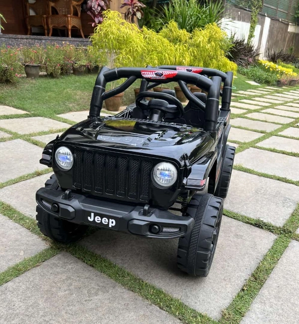 stc Painted Battery Operated Ride On Jeep With Remote Control - L 82 x B 40 x H 42 cm, PAINTED BLUE