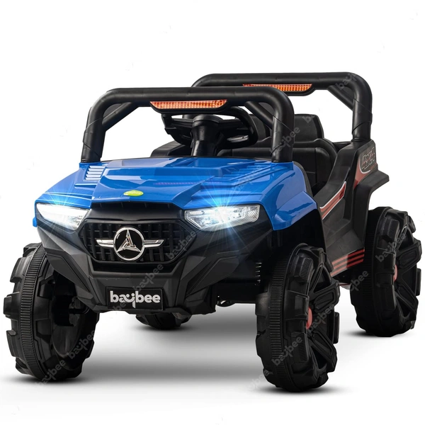 Battery Electric Kids Car, Ride on Baby Car with Bluetooth, Music & Light Jeep Battery Operated Ride On - PAINTED RED, 82 * 40 * 42 cm