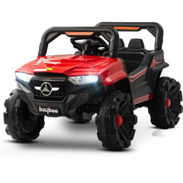 Stc Battery Electric Kids Car, Ride On Baby Car With Bluetooth, Music & Light Jeep Battery Operated Ride On - 82*40*42, painted red