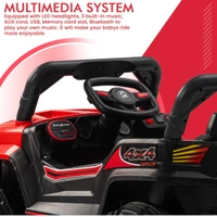 Stc Battery Electric Kids Car, Ride On Baby Car With Bluetooth, Music & Light Jeep Battery Operated Ride On - 82*40*42, painted red