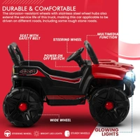 Stc Battery Electric Kids Car, Ride On Baby Car With Bluetooth, Music & Light Jeep Battery Operated Ride On - 82*40*42, painted red