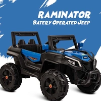 Stc Raminator Rechargeable Battery-Operated Ride on Electric Car for Kids |Baby Kids Car Jeep with Foot Accelerator & Music| Battery Operated Big Car for Kids to Drive 2 to 6 Years Boys Girl - L 110 * W 75 * H 65 cm, Blue