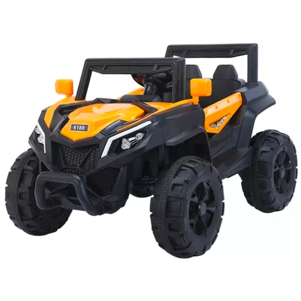 Stc Raminator Rechargeable Battery-Operated Ride on Electric Car for Kids |Baby Kids Car Jeep with Foot Accelerator & Music| Battery Operated Big Car for Kids to Drive 2 to 6 Years Boys Girl - L 110 * W 75 * H 65 cm, Yellow