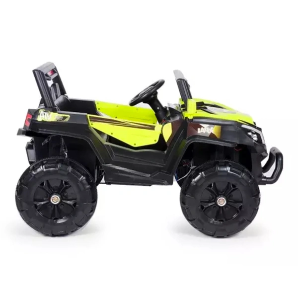 Stc Raminator Rechargeable Battery-Operated Ride on Electric Car for Kids |Baby Kids Car Jeep with Foot Accelerator & Music| Battery Operated Big Car for Kids to Drive 2 to 6 Years Boys Girl - L 110 * W 75 * H 65 cm, Yellow