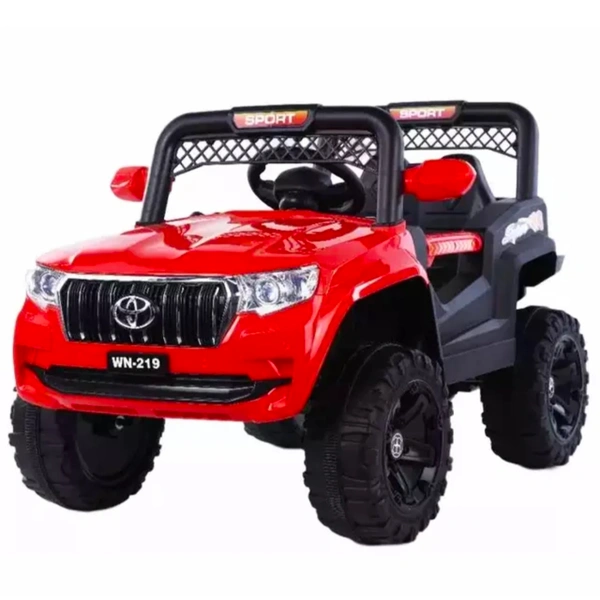 Stc Battery Electric Kids Car, Ride On Baby Car With Bluetooth, Music & Light Jeep Battery Operated Ride On For Kids - Red