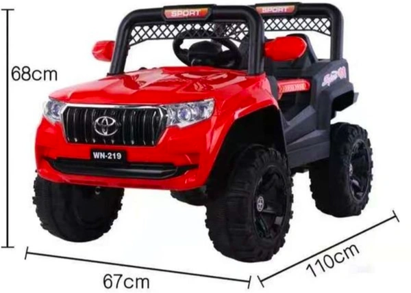 Stc Battery Electric Kids Car, Ride On Baby Car With Bluetooth, Music & Light Jeep Battery Operated Ride On For Kids - Red