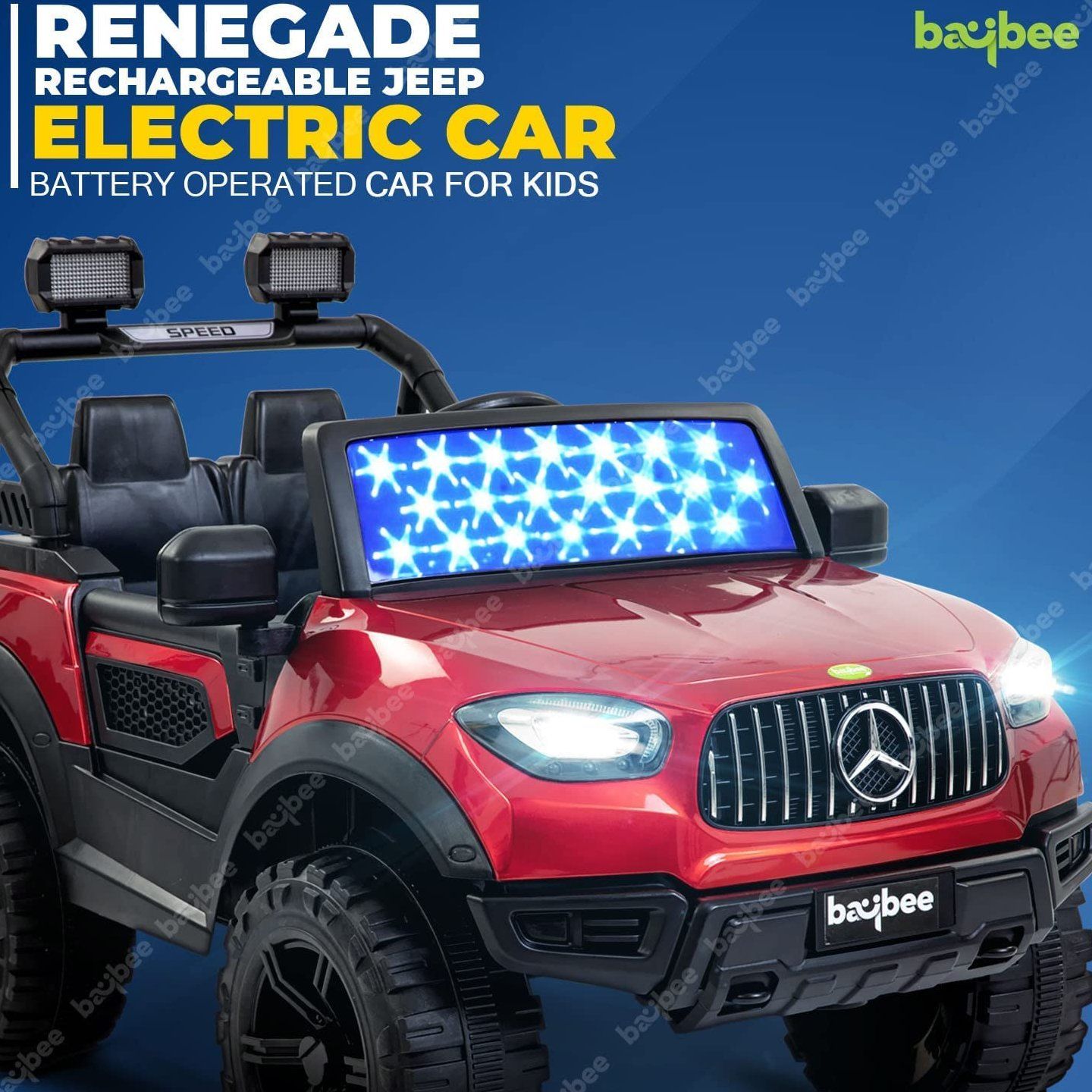 Kids Battery Operated Car Jeep Rechargeable Car for Kids Electric car for Baby Ride On Toy Car with R C for Boys Girls Kids 1 to 8 Years