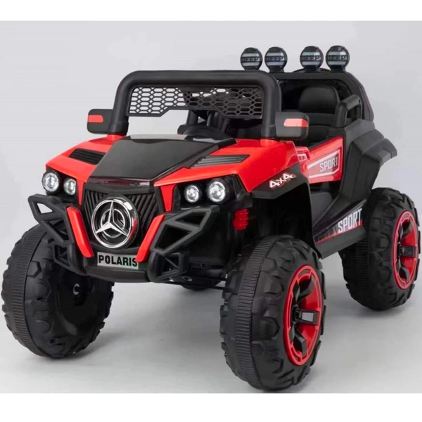 STC Kids Battery Operated Car Jeep Rechargeable Car for Kids Electric car for Baby Ride On Toy Car with R/C for Boys & Girls Kids 1 to 8 Years - PAINTED RED