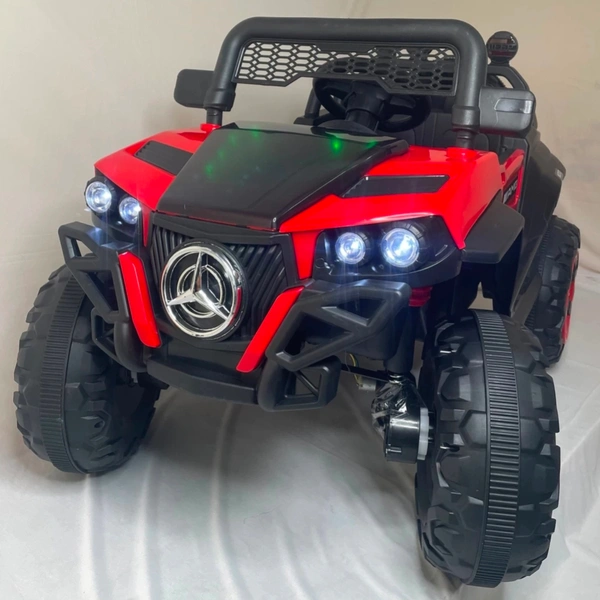 STC Kids Battery Operated Car Jeep Rechargeable Car for Kids Electric car for Baby Ride On Toy Car with R/C for Boys & Girls Kids 1 to 8 Years - PAINTED RED