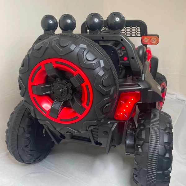 STC Kids Battery Operated Car Jeep Rechargeable Car for Kids Electric car for Baby Ride On Toy Car with R/C for Boys & Girls Kids 1 to 8 Years - PAINTED RED
