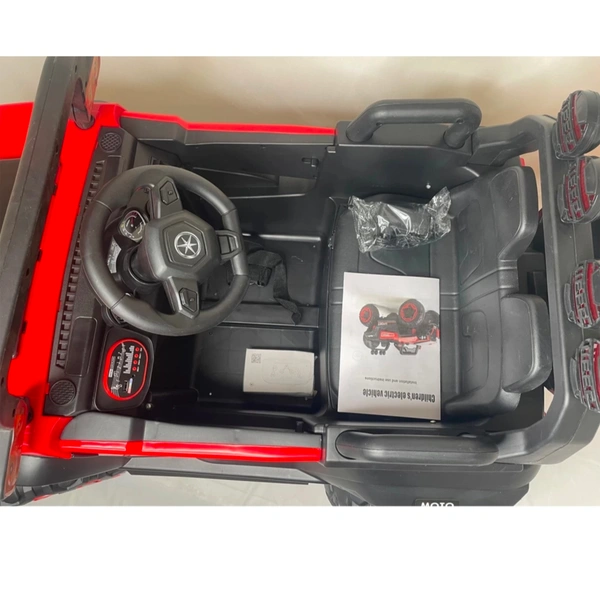 STC Kids Battery Operated Car Jeep Rechargeable Car for Kids Electric car for Baby Ride On Toy Car with R/C for Boys & Girls Kids 1 to 8 Years - PAINTED RED