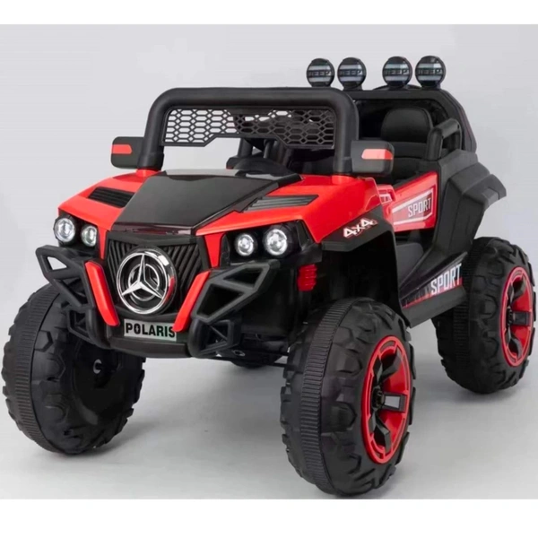 STC Kids Battery Operated Car Jeep Rechargeable Car for Kids Electric car for Baby Ride On Toy Car with R/C for Boys & Girls Kids 1 to 8 Years - PAINTED RED