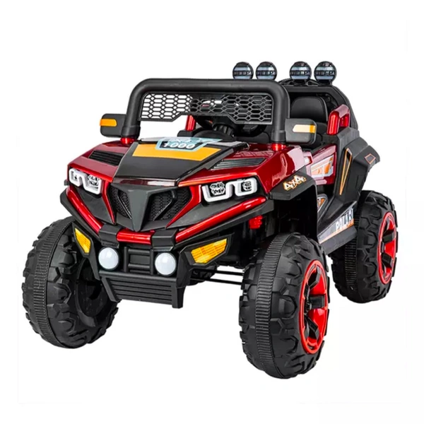 STC Kids Battery Operated Car Jeep Rechargeable Car for Kids Electric car for Baby Ride On Toy Car with R/C for Boys & Girls Kids 1 to 8 Years - PAINTED RED
