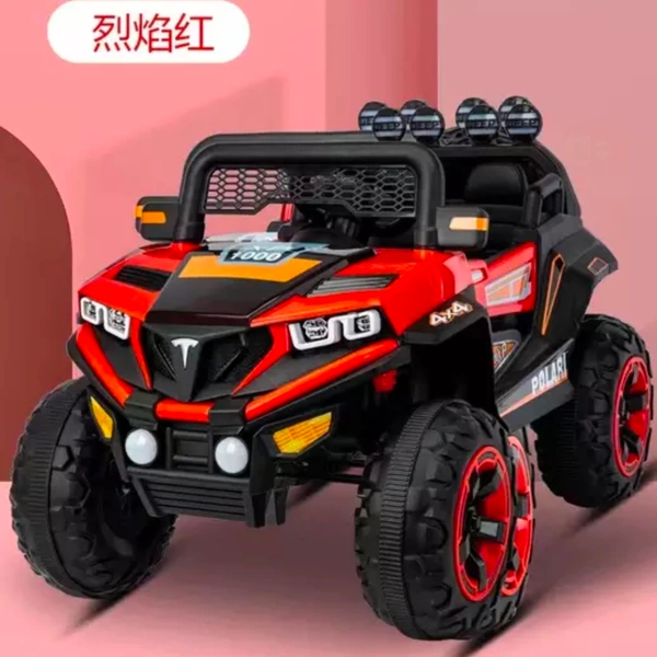 STC Kids Battery Operated Car Jeep Rechargeable Car for Kids Electric car for Baby Ride On Toy Car with R/C for Boys & Girls Kids 1 to 8 Years - PAINTED RED